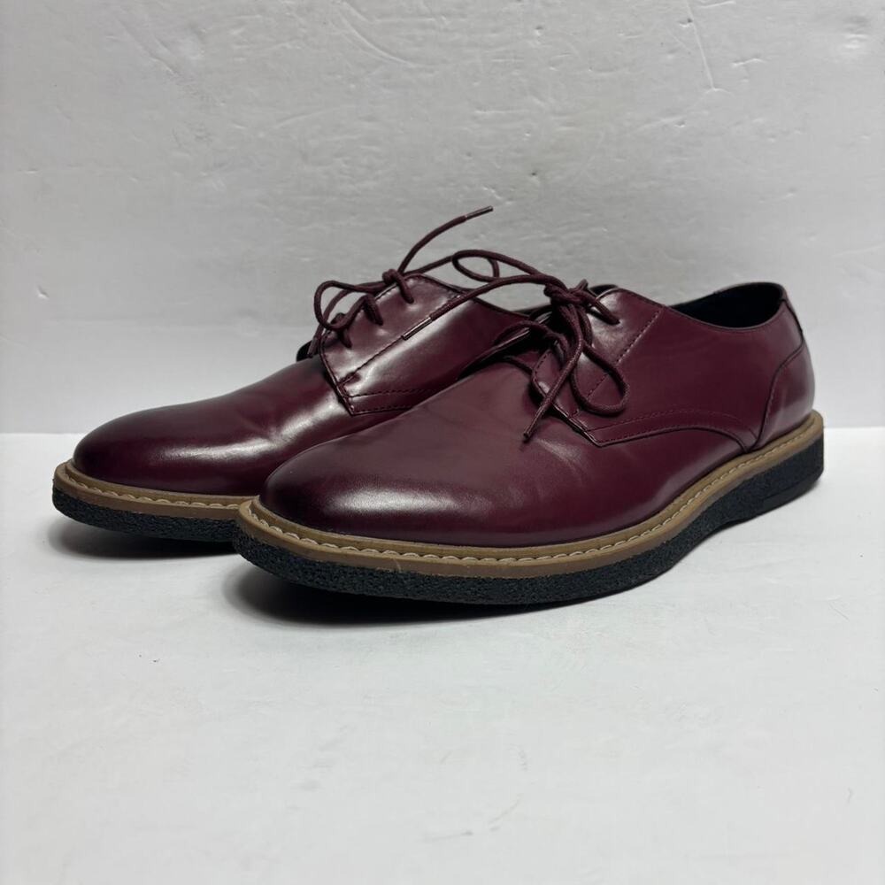 Alfani burgundy leather lace-up oxfords Size 12m Mens
